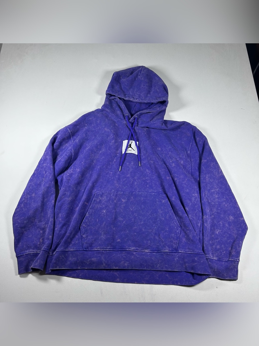 Jordan Hoodie XL Flight Sweatshirt Jump Man Acid Wash Purple Center Logo Y2k